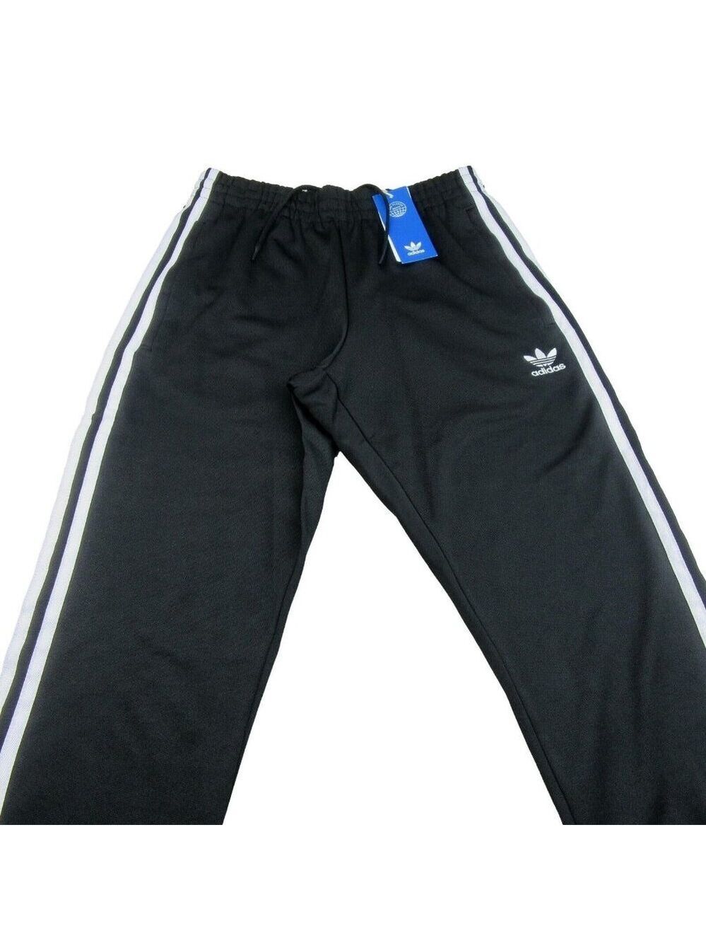 Adidas Originals Adicolor 3 Stripes Track Pants Mens Size Small Black NEW